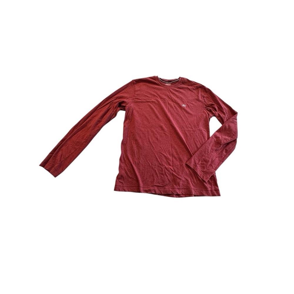 Jockey Pullover Shirt Mens Large Long Sleeve Red Made in USA Cotton Crew Neck